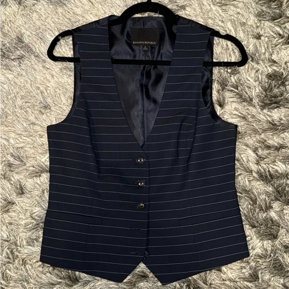 Banana Republic Black Blazer Tailored Suit Jacket and matching vest - Picture 2 of 2